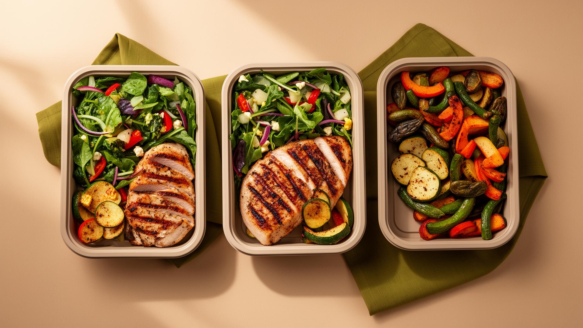 Tres bandejas con comidas frescas y balanceadas del plan InJoy